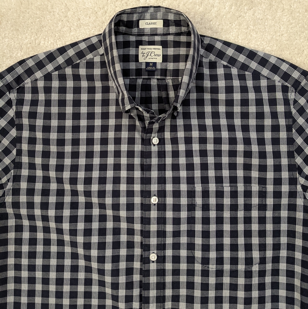 J.Crew blue white plaid shirt - Picture 3 of 6